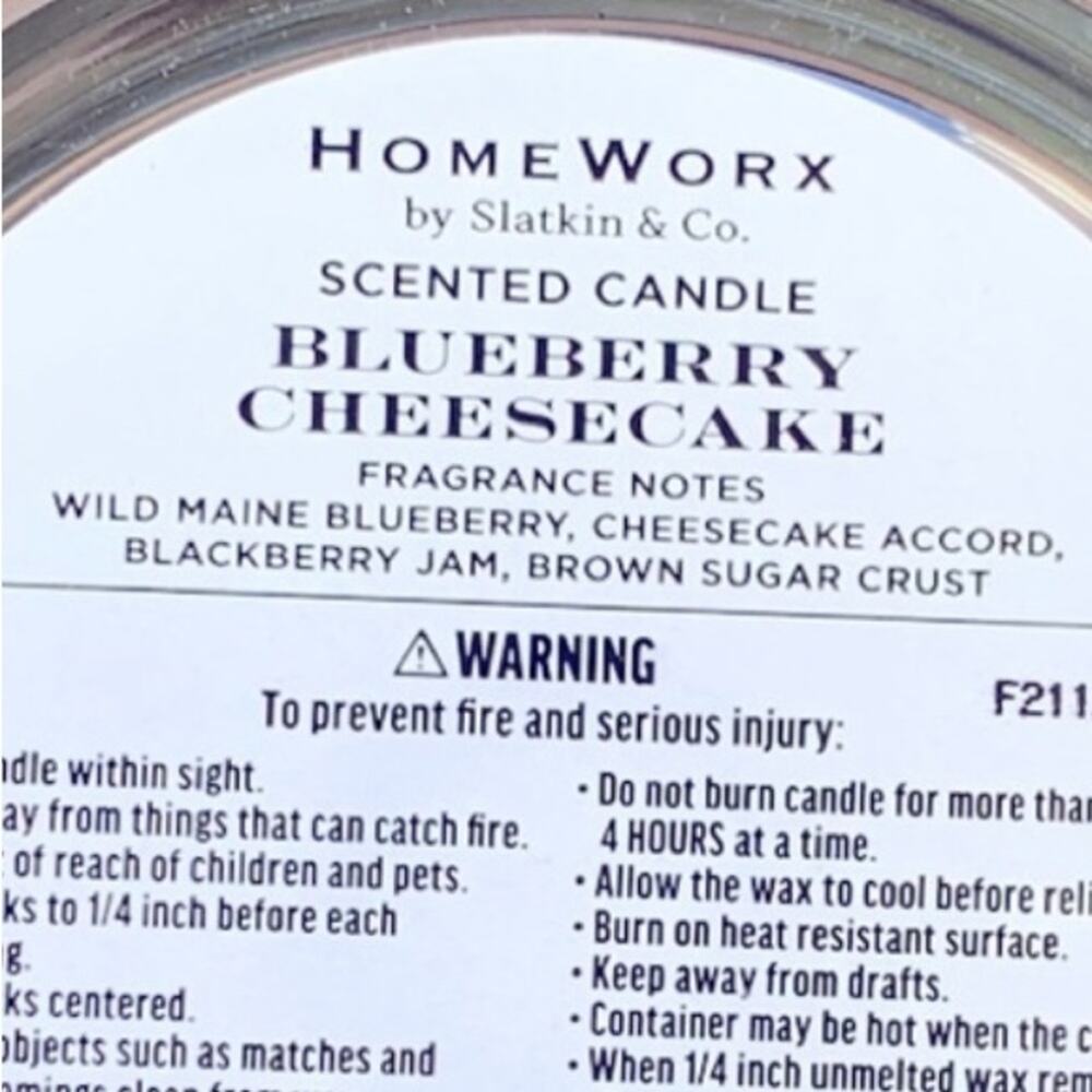 π HomeWorx Blueberry Cheesecake 4 wick candle blogger fan favorite 18 oz - Picture 7 of 12